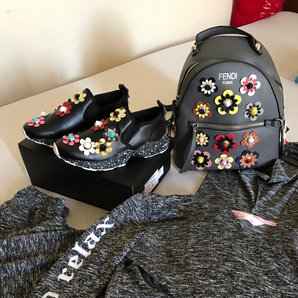 fendi flower backpack